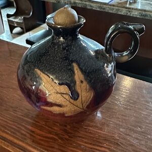 Handcrafted Ceramic Jug with Leaf Design